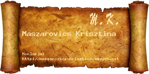 Maszarovics Krisztina névjegykártya