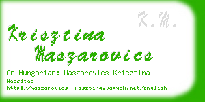 krisztina maszarovics business card